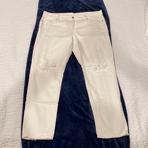 Polo cream colored jeans. Astor Slim Boyfriend. Size 32. Distressed. Inseam 28.5